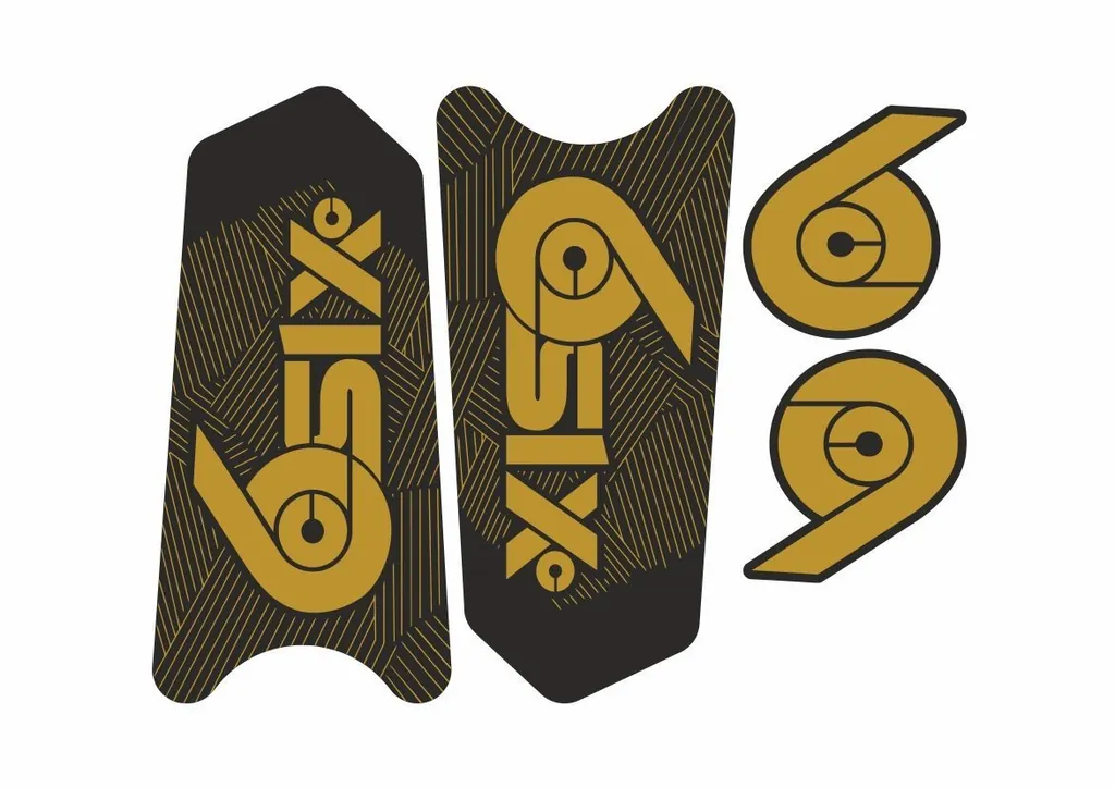 Race Face SixC Crank Decals Set Stickers Mountain Bike Adhesive Gold 2Pcs
