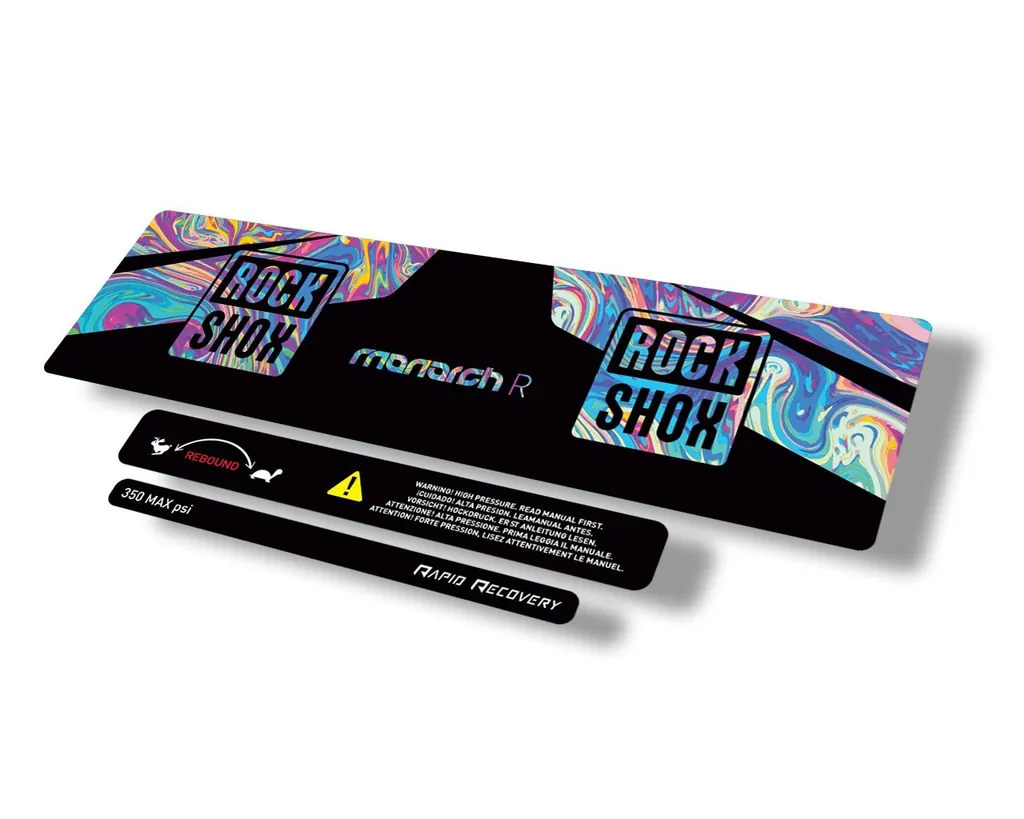 Rock Shox 2016 Monarch R Rear Shock Decal Sticker Adhesive Set Oil Slick 1