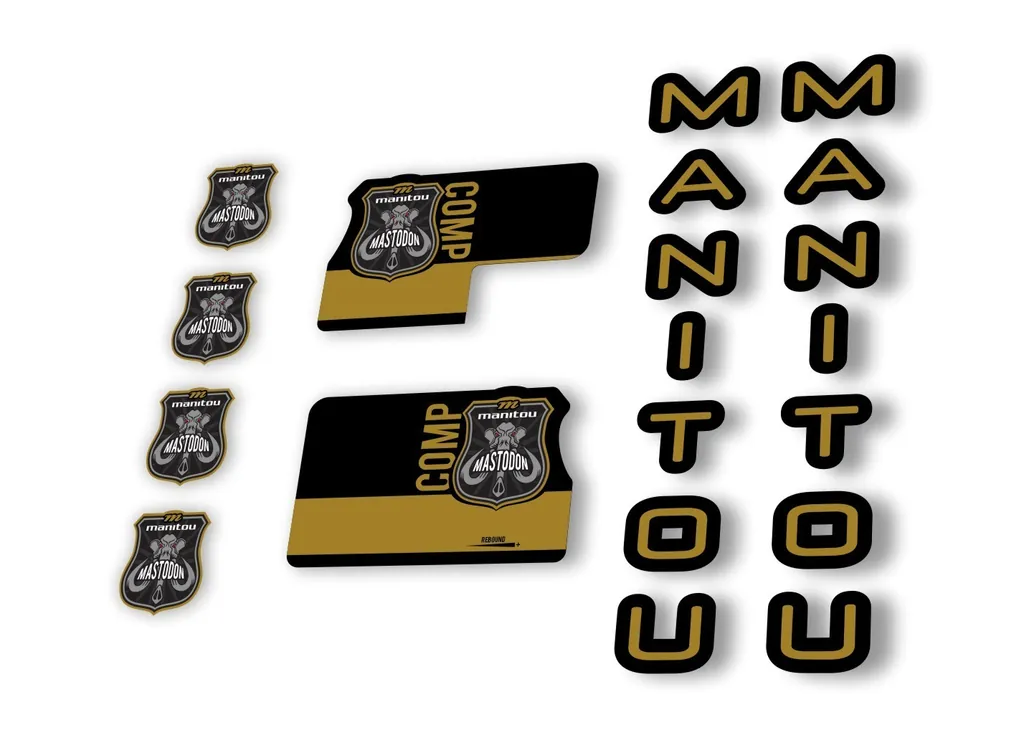 Manitou Mastadon Comp 2020 Fork Suspension Decal Kit Sticker Set Gold