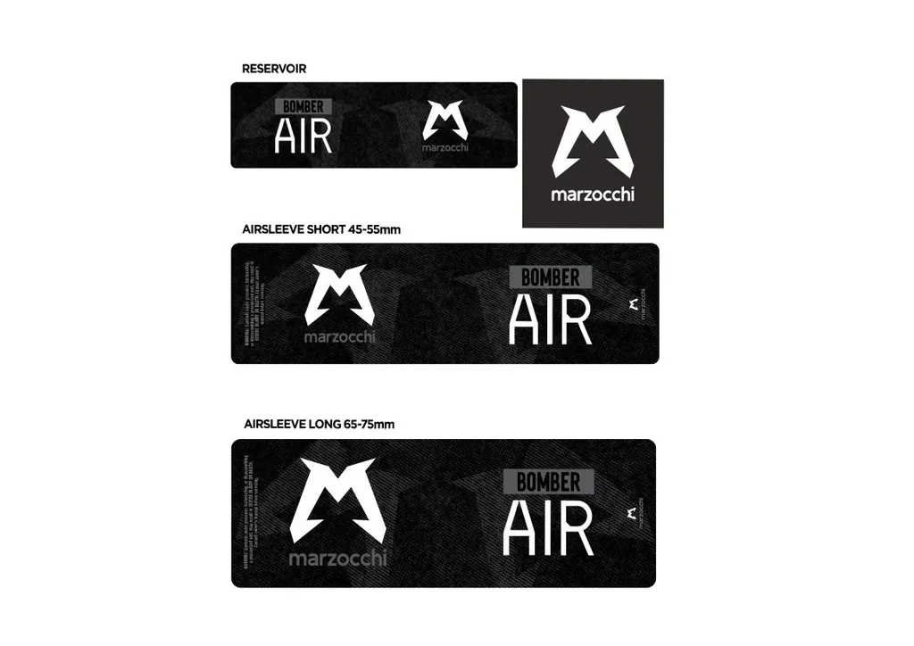 Marzocchi Bomber Air 2024 Rear Shock Sticker Decal Kit Adhesive Black