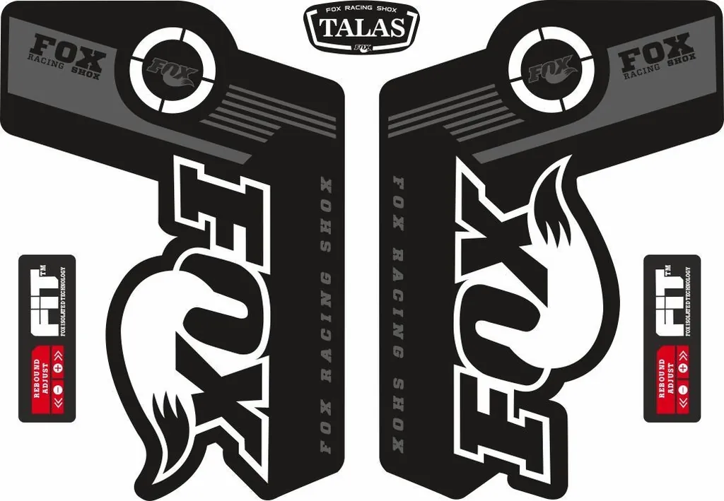 FOX TALAS Forks / Suspension Factory Style Decal Kit Sticker Adhesive Set Gray