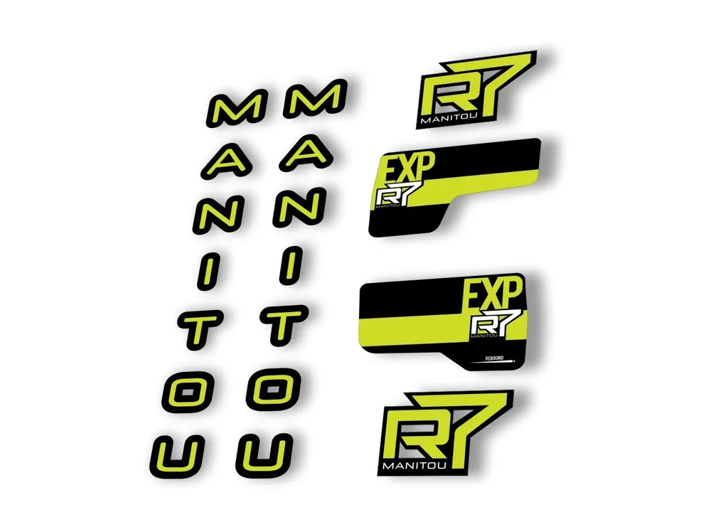Manitou R7 Expert 2020 Fork Suspension Decal Kit Sticker Set Lime Green