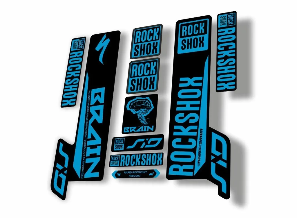 Rock Shox SID Brain 2018 Mountain Bike Cycling Decal Sticker Adhesive Blue
