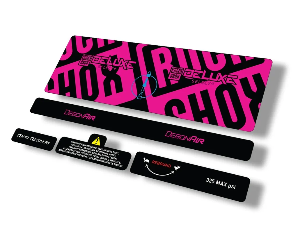 Rock Shox 2021 Deluxe Select Plus Rear Shock Decal Sticker Adhesive Set Pink
