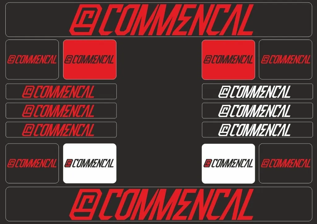 Bicycle Vinyl Frame Stickers Custom Compatible with COMMENCAL Red