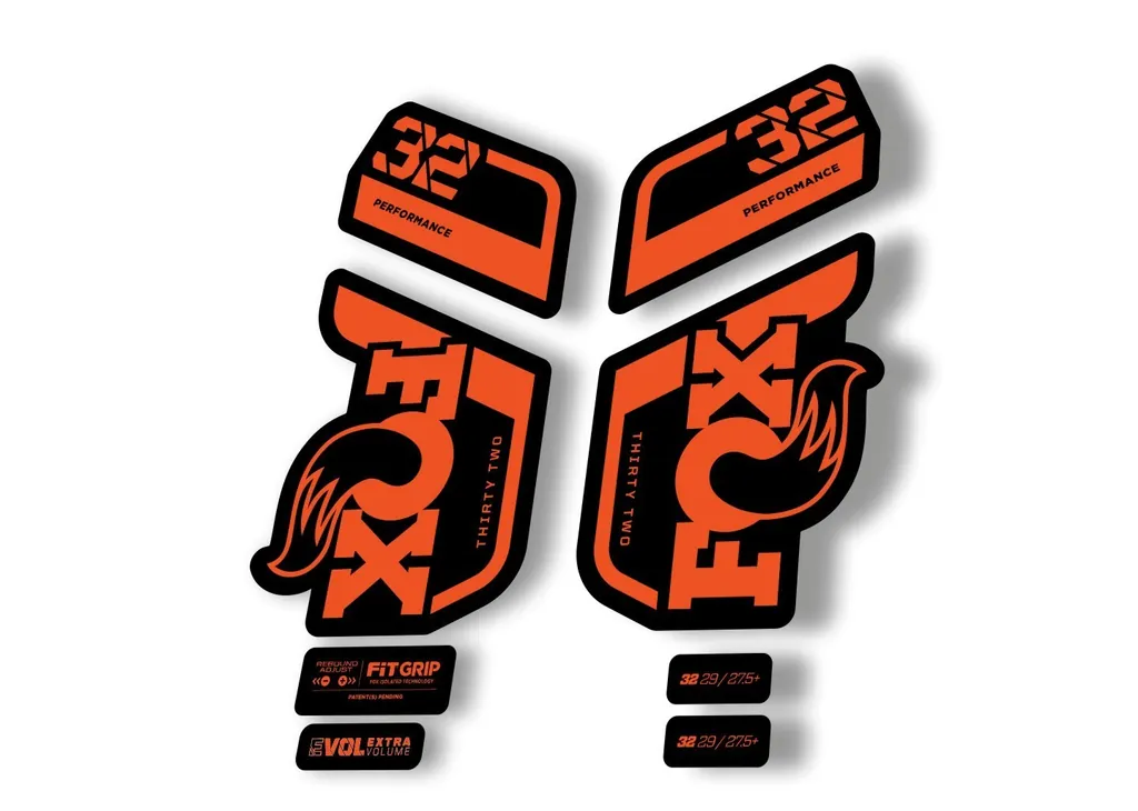 Fox 32 Performance 2021 Fork Suspension Factory Decal Sticker Adhesive Orange
