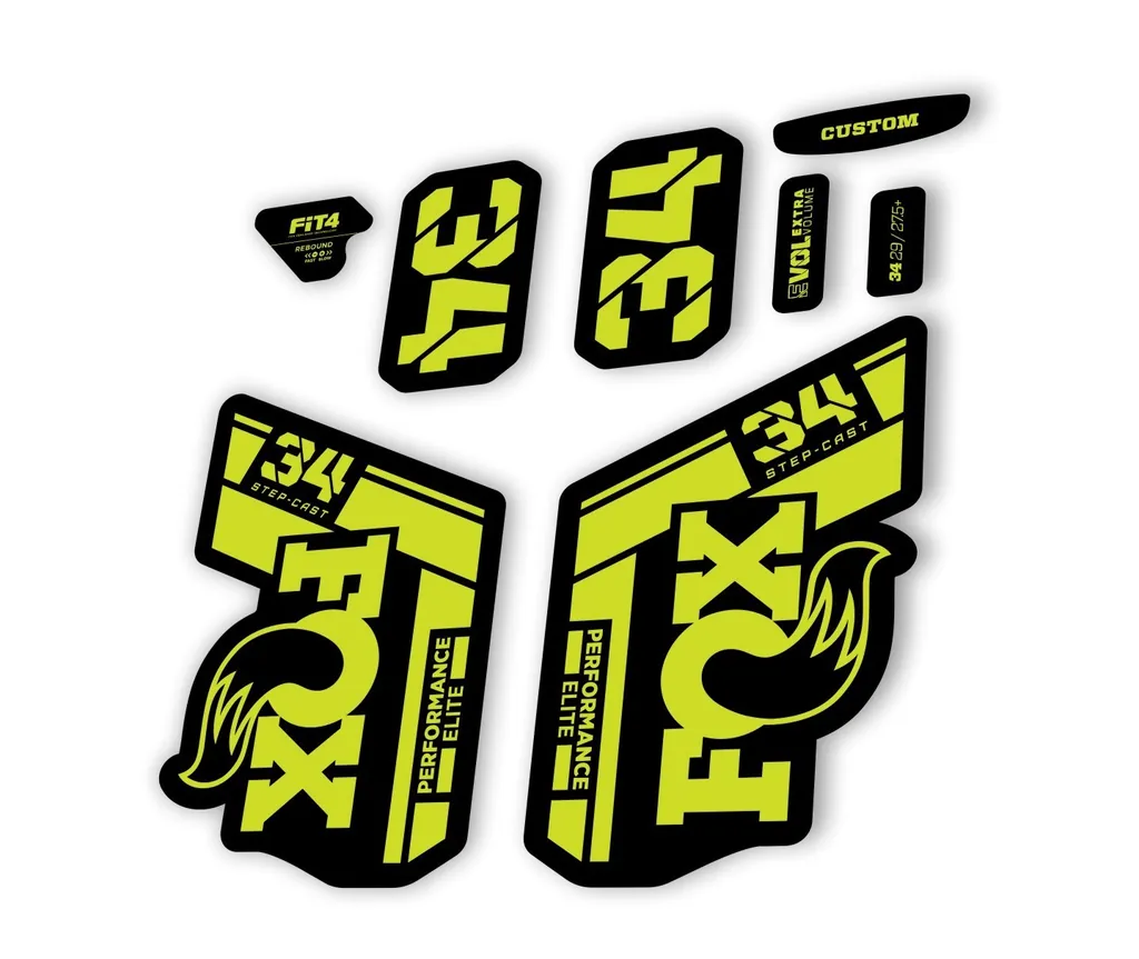 FOX 34 Step Cast Elite 2021 Factory Fork Decals Suspension Sticker Lime Green