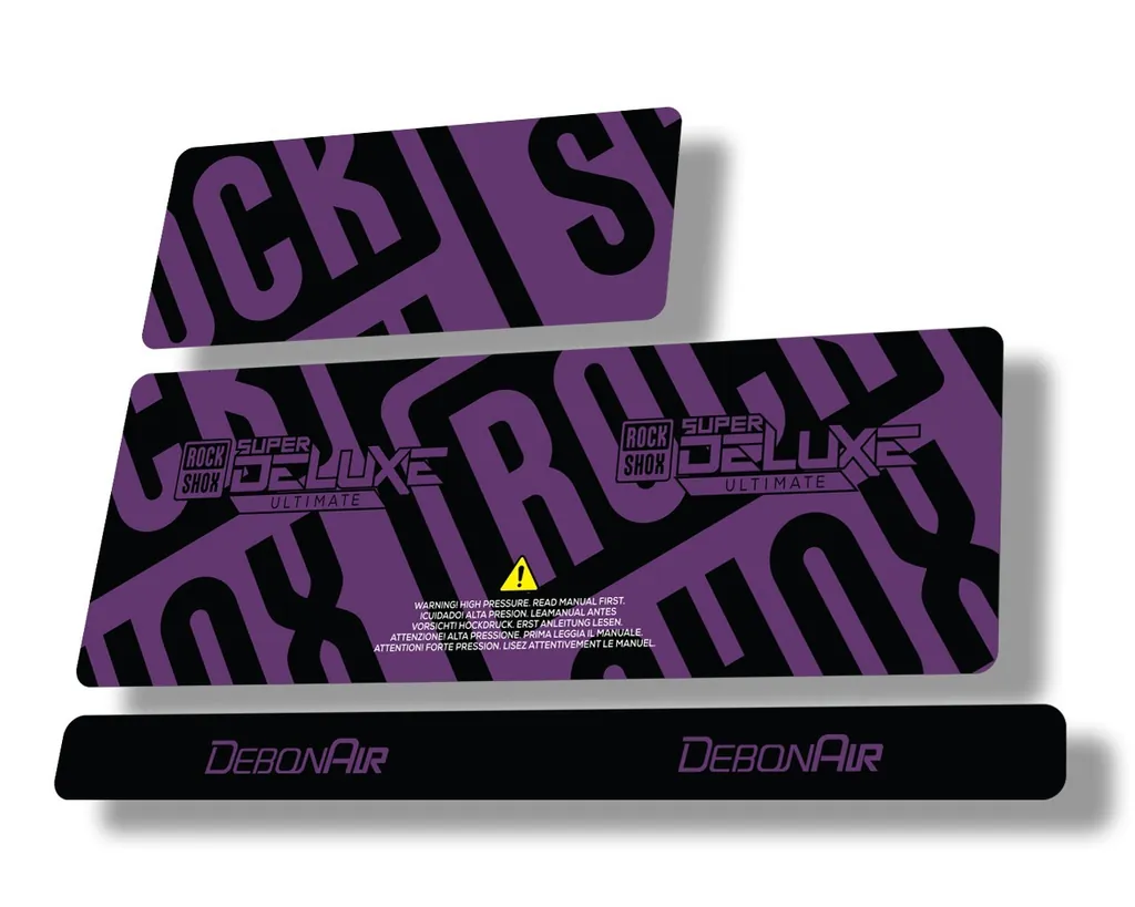 Rock Shox 2020 Super Deluxe Ultimate Rear Shock Decal Sticker Adhesive Purple