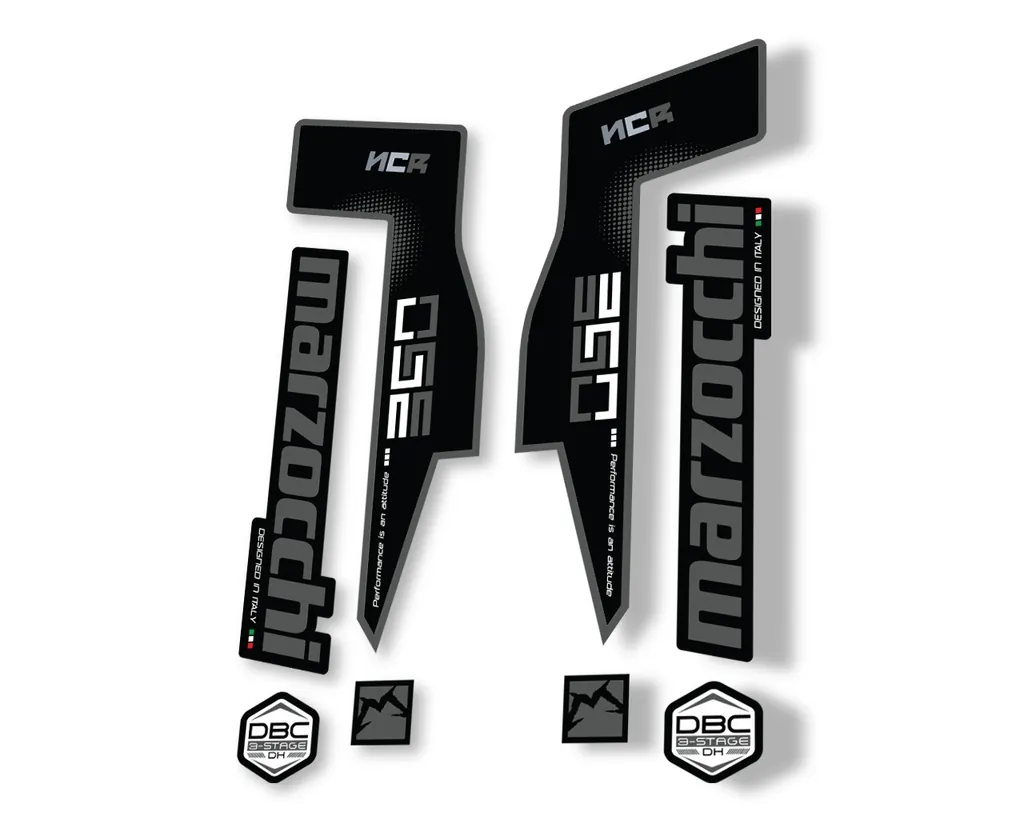 Marzocchi 350 NCR 2018 Fork Suspension Sticker Decal Adhesive Kit Gray