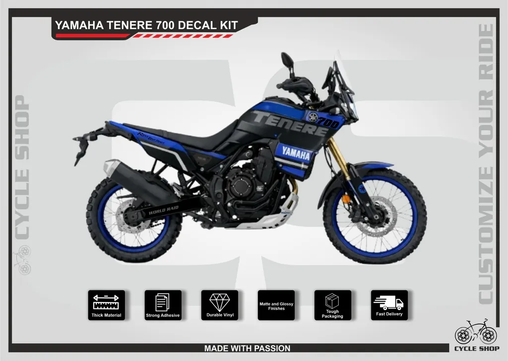 Yamaha Tenere 700 Full Graphic Kit Decal Sticker Wrap Set T7 2019-2024