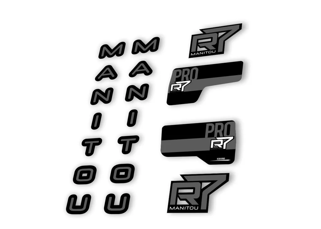 Manitou R7 Pro 2020 Fork Suspension Decal Kit Sticker Set Gray