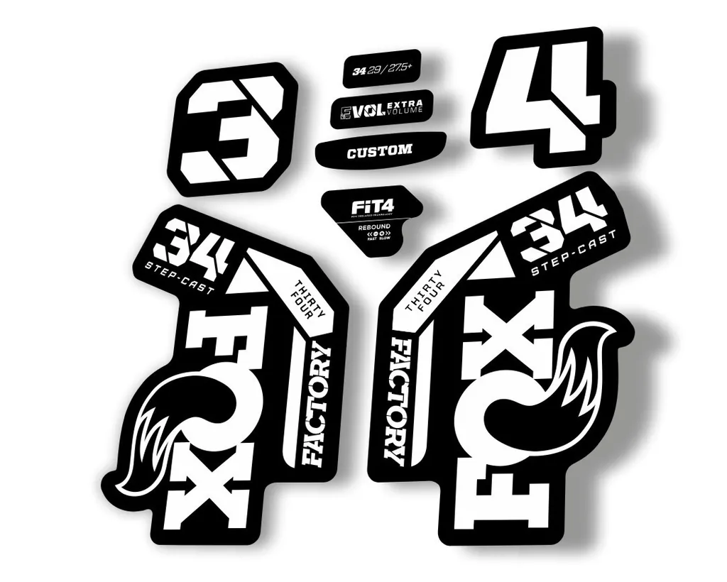 FOX 34 Step Cast SC 2023 Factory Fork Decals Suspension Sticker White