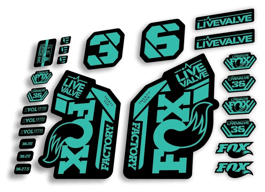 FOX 36 2022 Live Valve Forks Suspension Decal Sticker MTB Set Dolphin 24Pcs