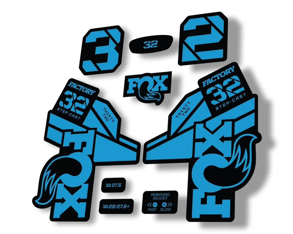 FOX 32 Step Cast 2021 Factory Fork Decals Suspension Sticker Blue