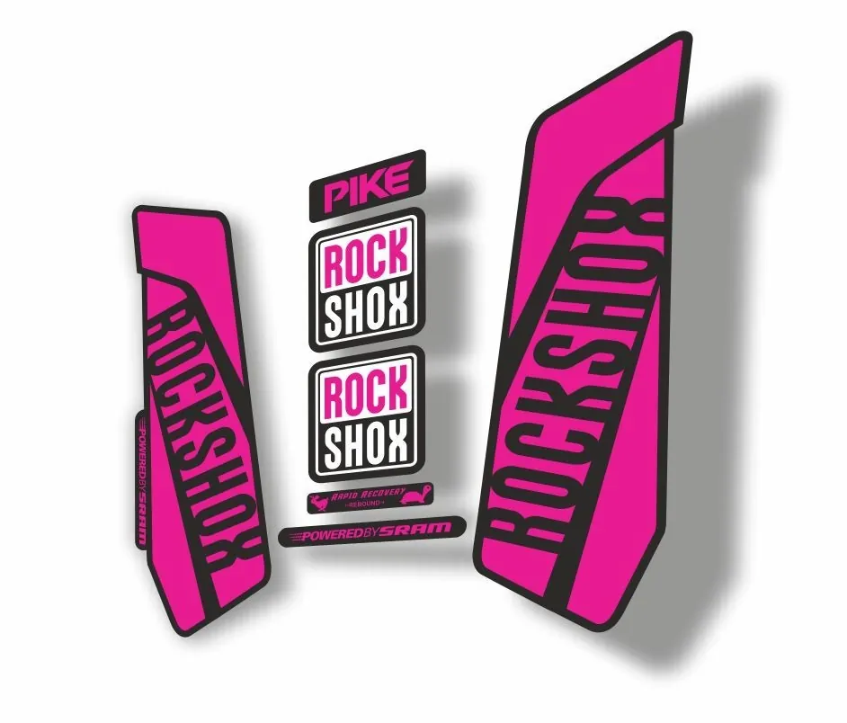 Rock Shox Pike 2016 Mountain Bike Cycling Decal Kit Sticker Adhesive Pink