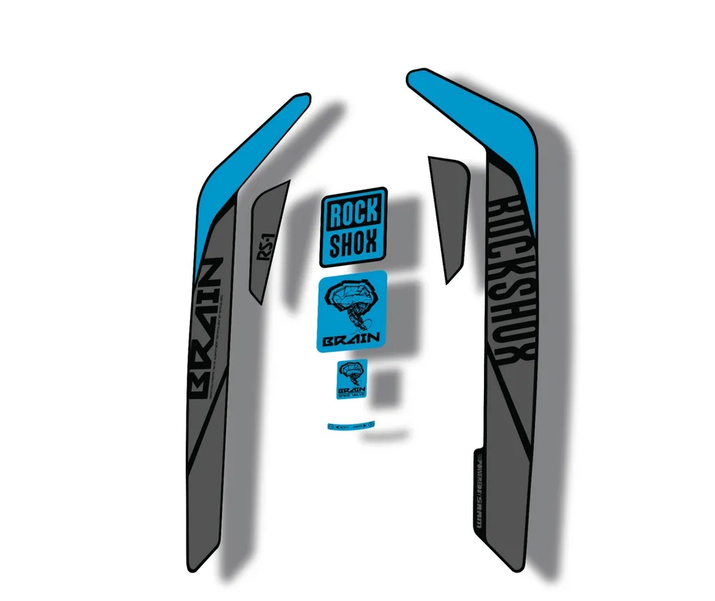 Rock Shox RS-1 Brain 2016-17 Mountain Bike Cycling Decal Sticker Blue Gray