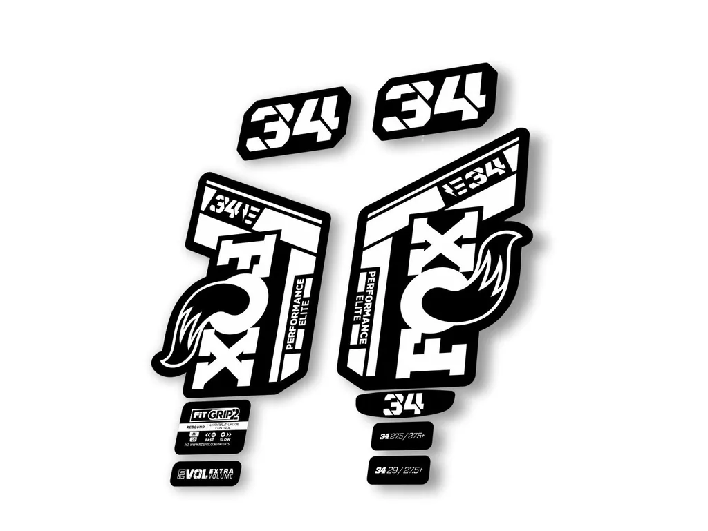 Fox 34 2022 Performance Elite E Bike Fork Decals Suspension Sticker White