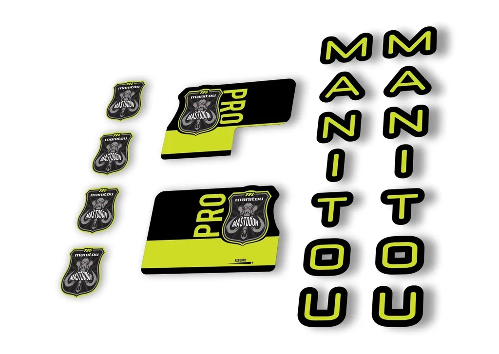Manitou Mastadon Pro 2020 Fork Suspension Decal Kit Sticker Set Lime Green