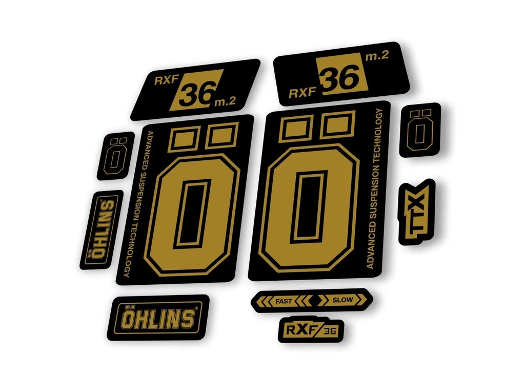 Ohlins RXF 36 M.2 2022 Fork Decal Mountain Bike Cycling Sticker Adhesive Gold