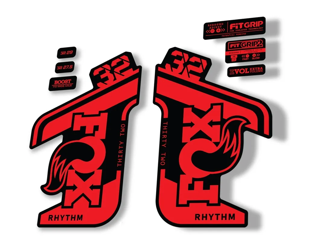 FOX 32 Rhythm 2021 Factory Fork Decals Suspension Sticker Red