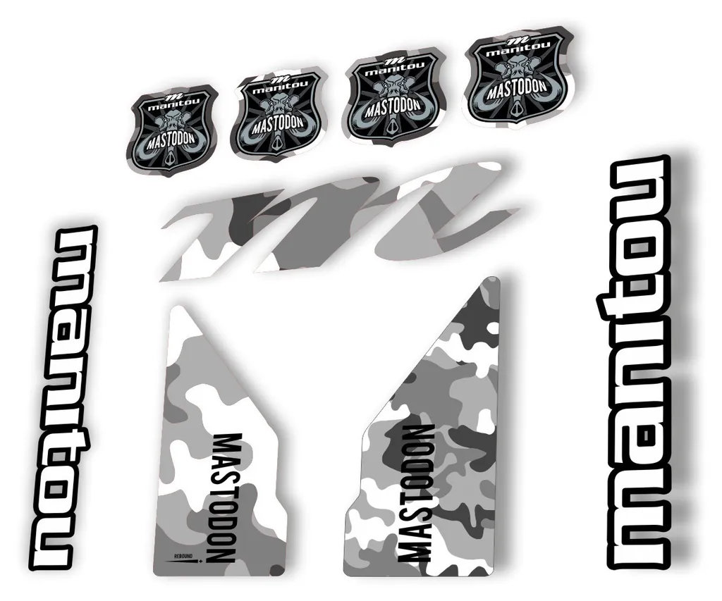 Manitou Mastadon 2017 Fork Suspension Decal Kit Sticker Set White Camo
