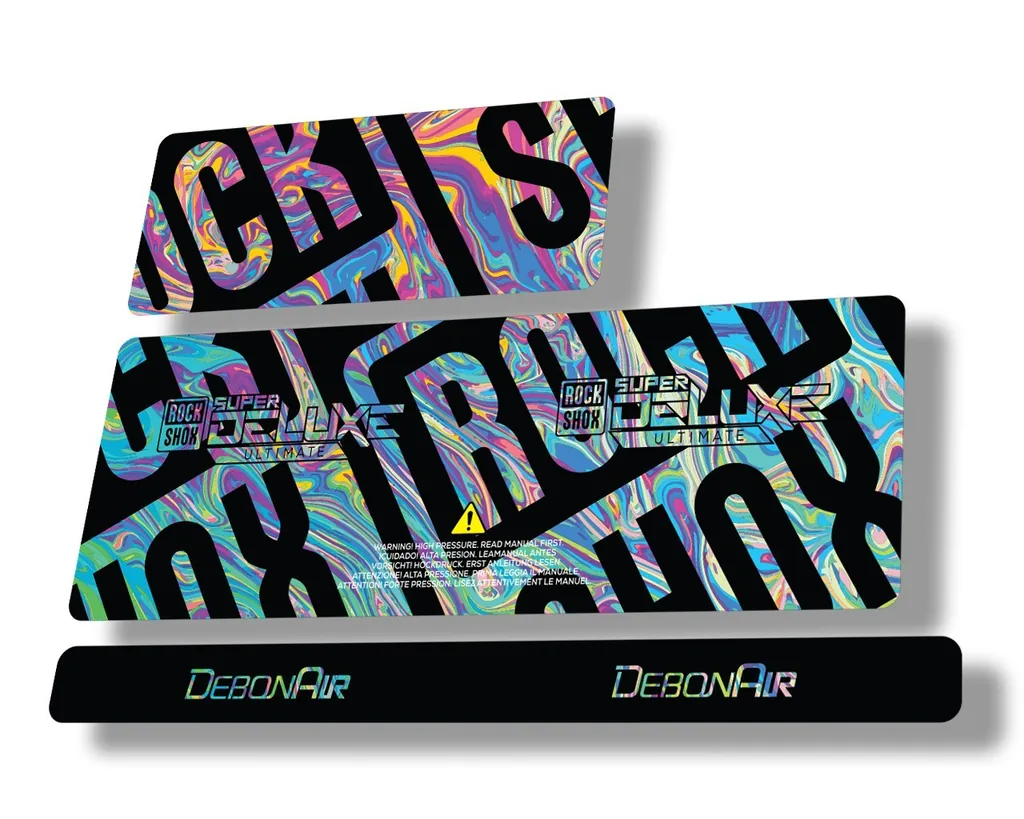 Rock Shox 2020 Super Deluxe Ultimate Rear Shock Decal Sticker Adhesiv Oil Slick1