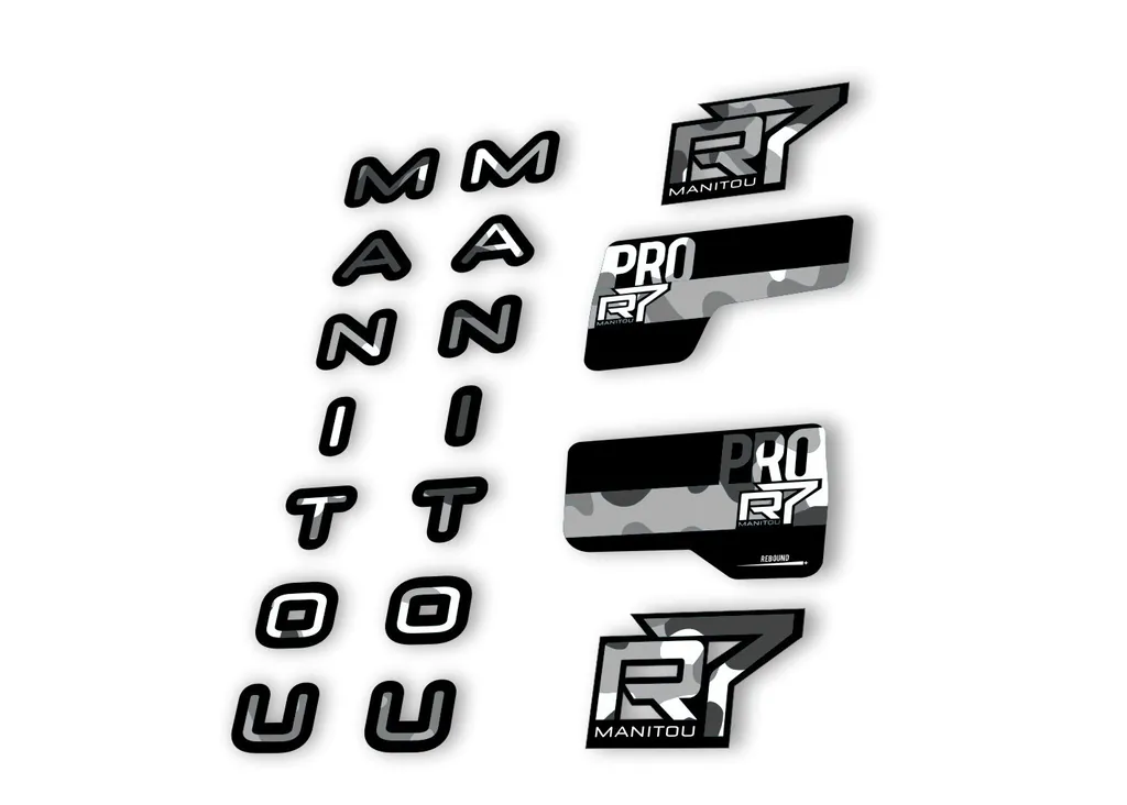 Manitou R7 Pro 2020 Fork Suspension Decal Kit Sticker Set White Camo