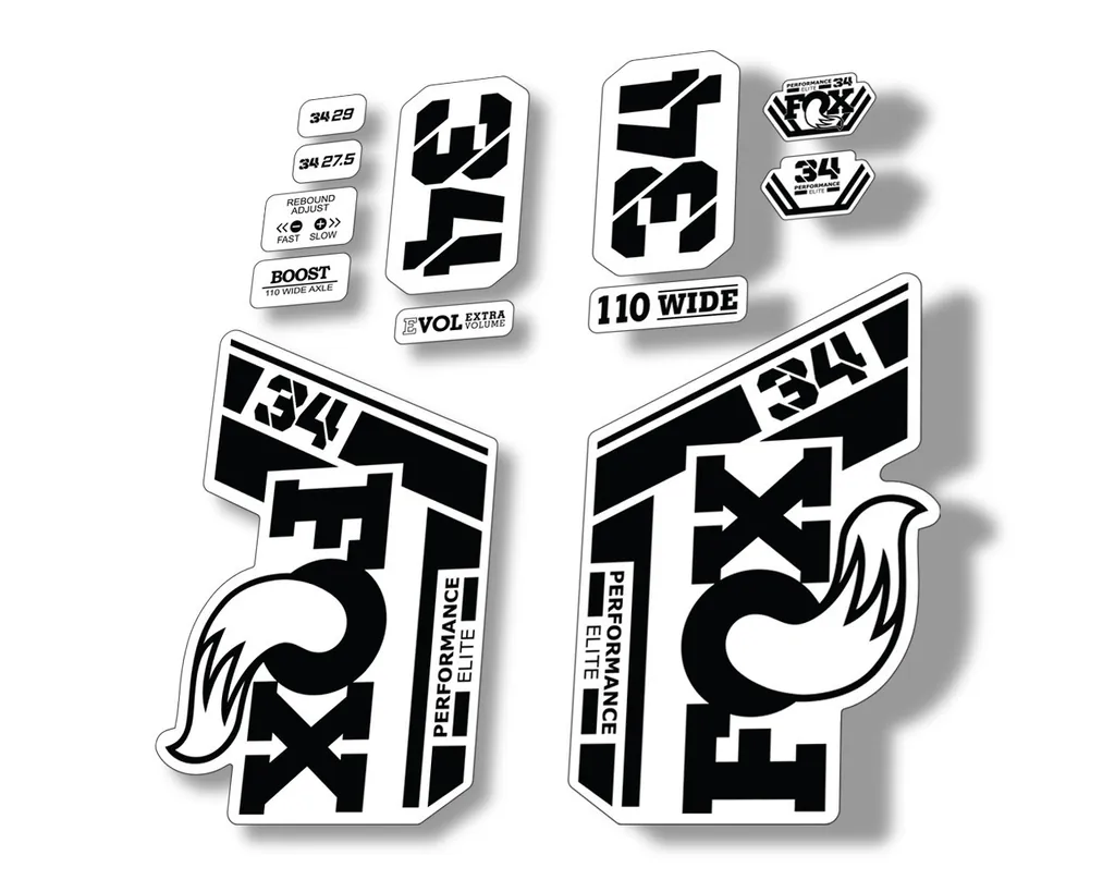 FOX 34 Performance Elite 2021 Factory Fork Decals Suspension Sticker Black