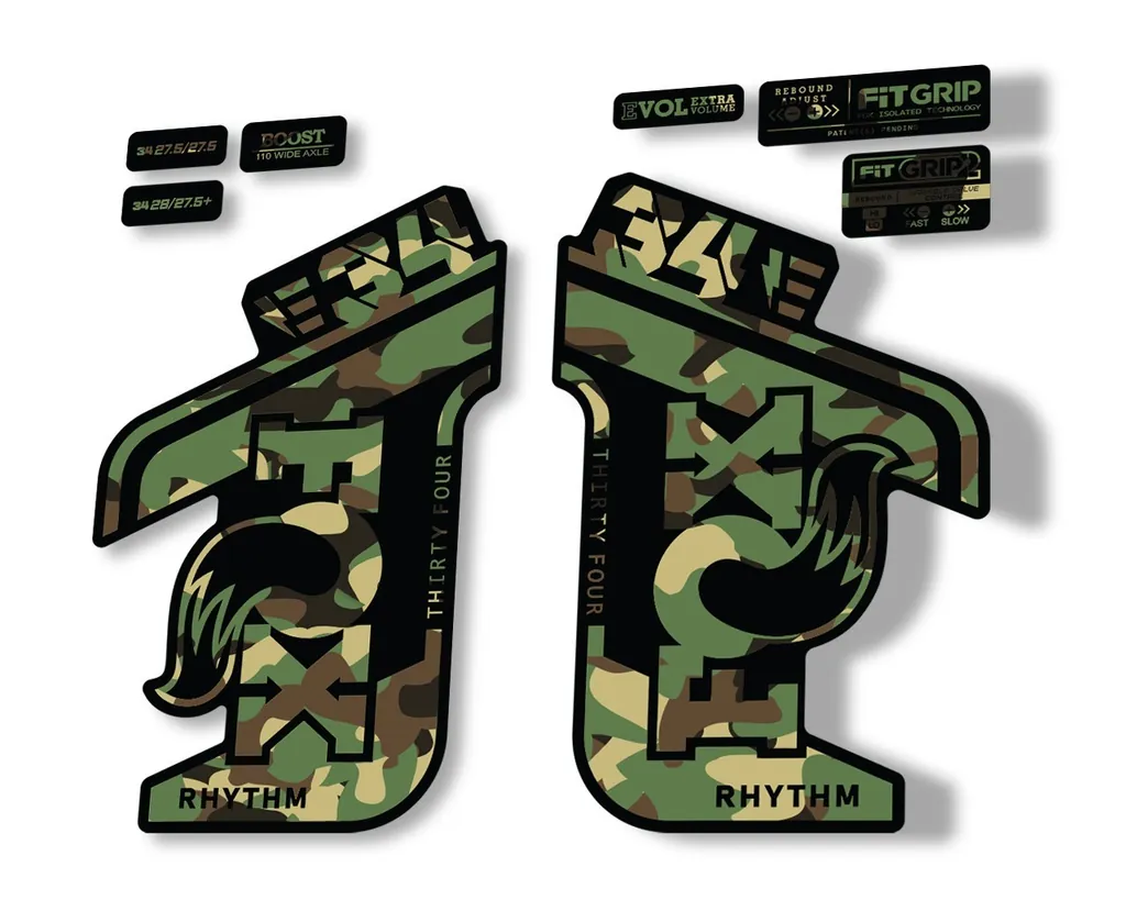 FOX 34 Rhythm E Bike 2021 Fork Decals Suspension Sticker Adhesive Camo