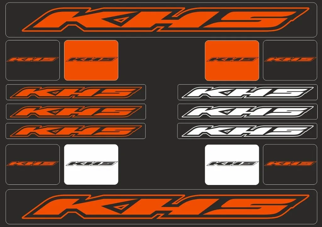 Bicycle Vinyl Frame Stickers – Compatible with KHS Mountain Bikes – Orange