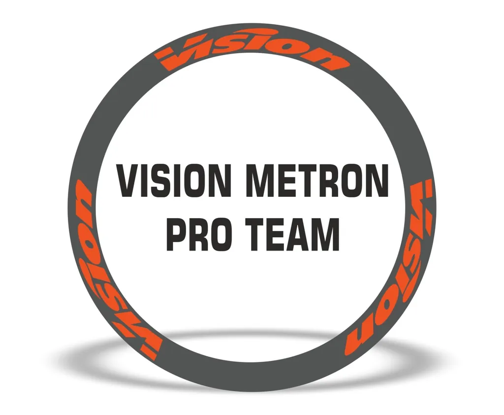 Vision Metron Pro Team Road Bike Rim Decal Wheel Sticker Set Adhesive Orange