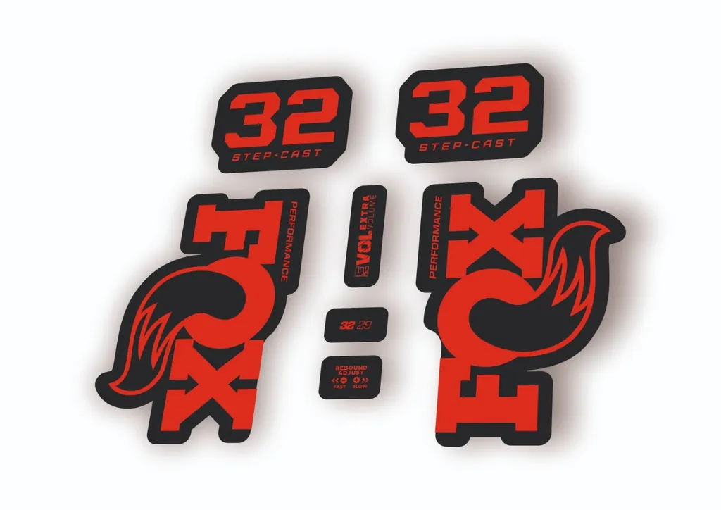 Fox 32 Step Cast Performance 2025 Fork Factory Decal Sticker Adhesive Red