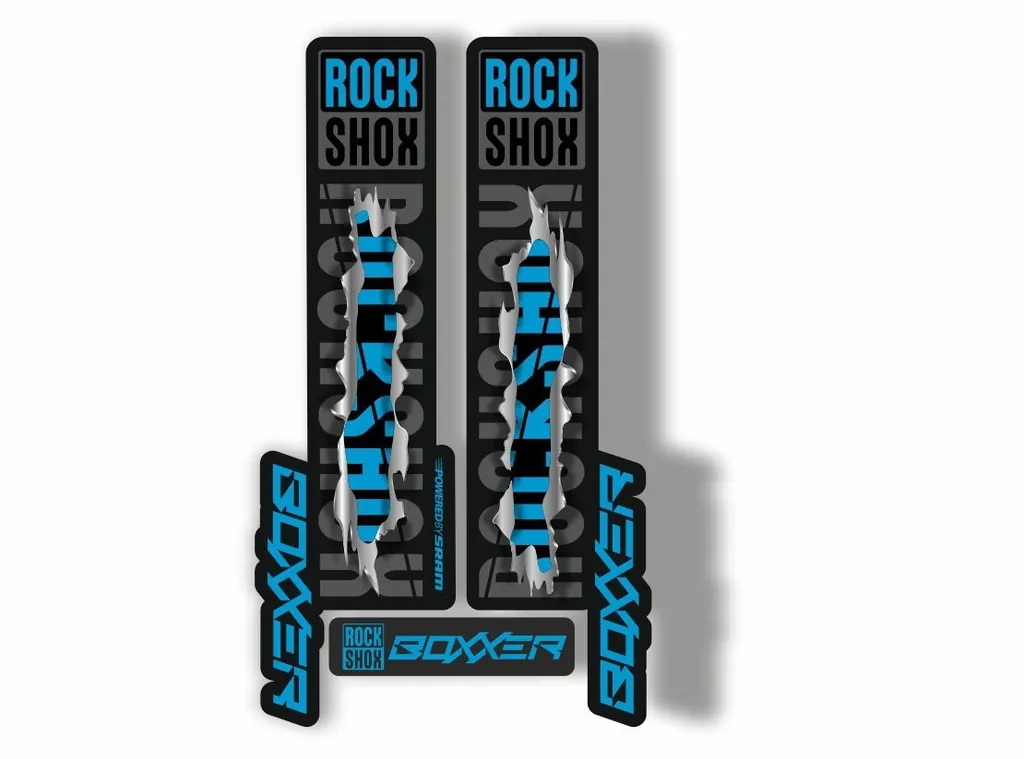 Rock Shox BOXXER 2019 Mountain Bike Cycling Decal Kit Sticker Metal Torn