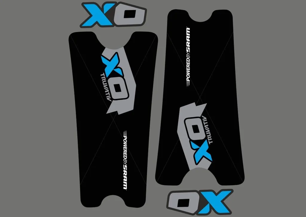 Crank Set Sticker Decal MTB SRAM X0 Mountain Bike Bicycle Adhesive 4 Pcs Blue