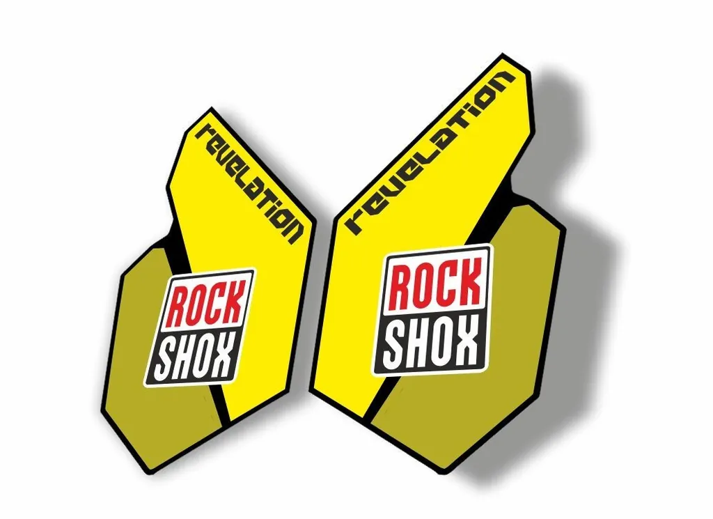 Rock Shox REVELATION 2012 Mountain Bike Cycling Decal Kit Sticker Adhesiv Yellow