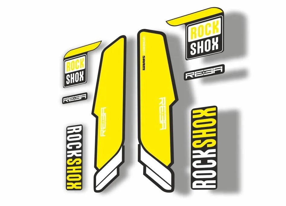 Rock Shox REBA 2015-17 Fork Decal Mountain Bike Cycling Sticker Adhesive Yellow