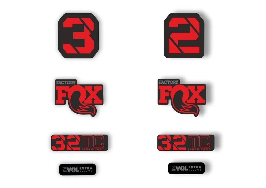 FOX 32 Taper Cast 2022 Factory Fork Decals Suspension Sticker Red