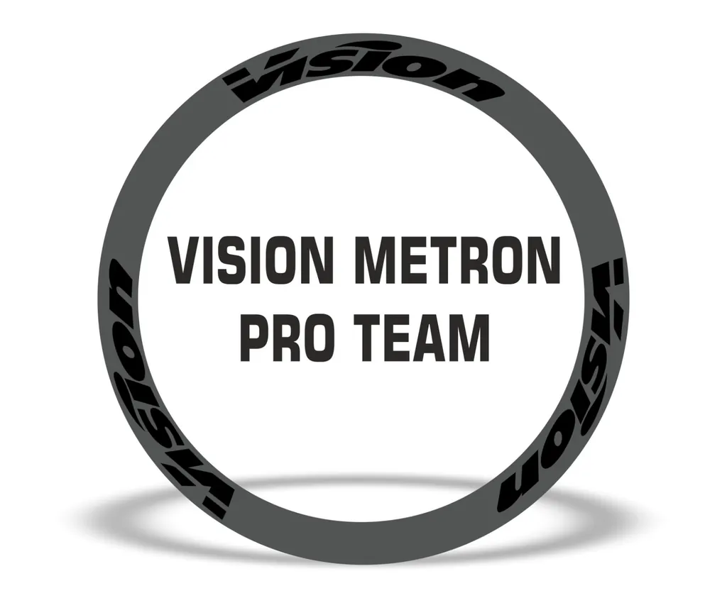 Vision Metron Pro Team Road Bike Rim Decal Wheel Sticker Set Adhesive Black