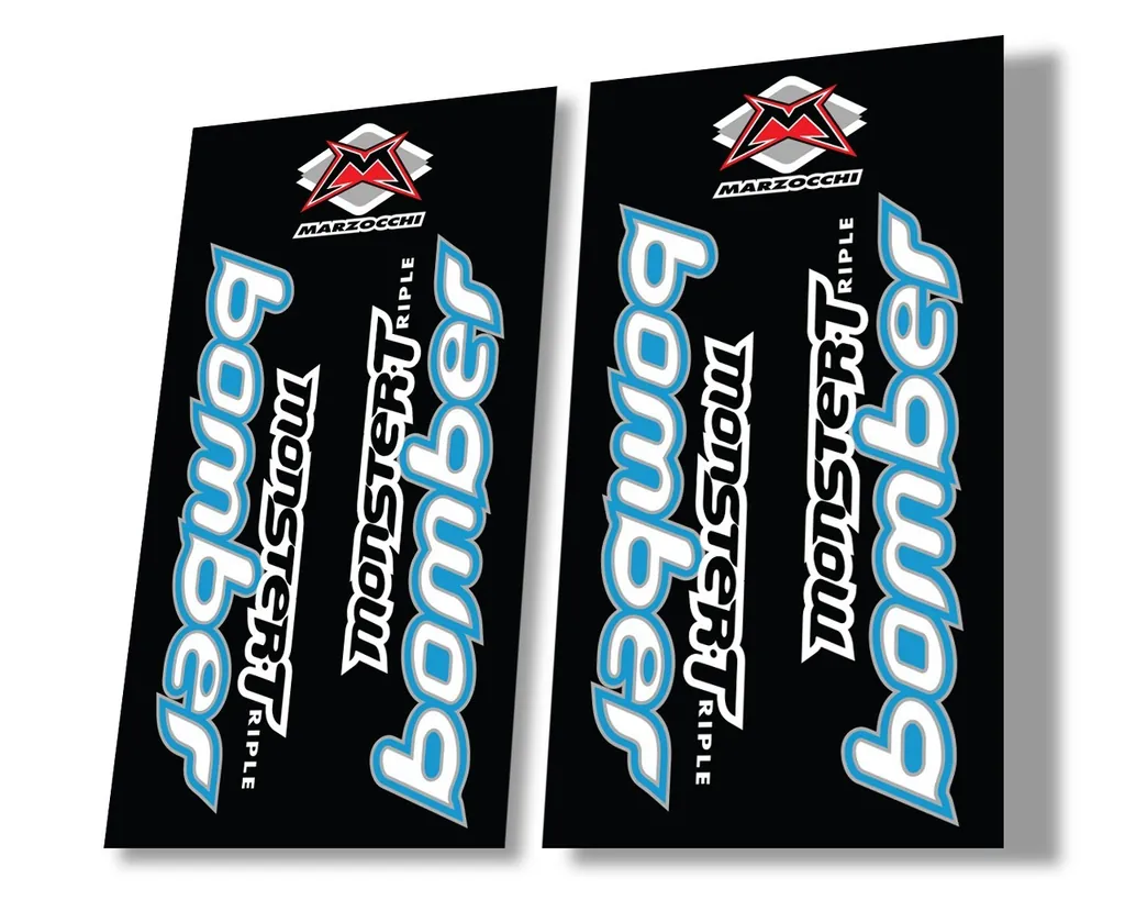 Marzocchi Bomber Monster Triple 1999 Suspension Decal Kit Sticker Set Blue