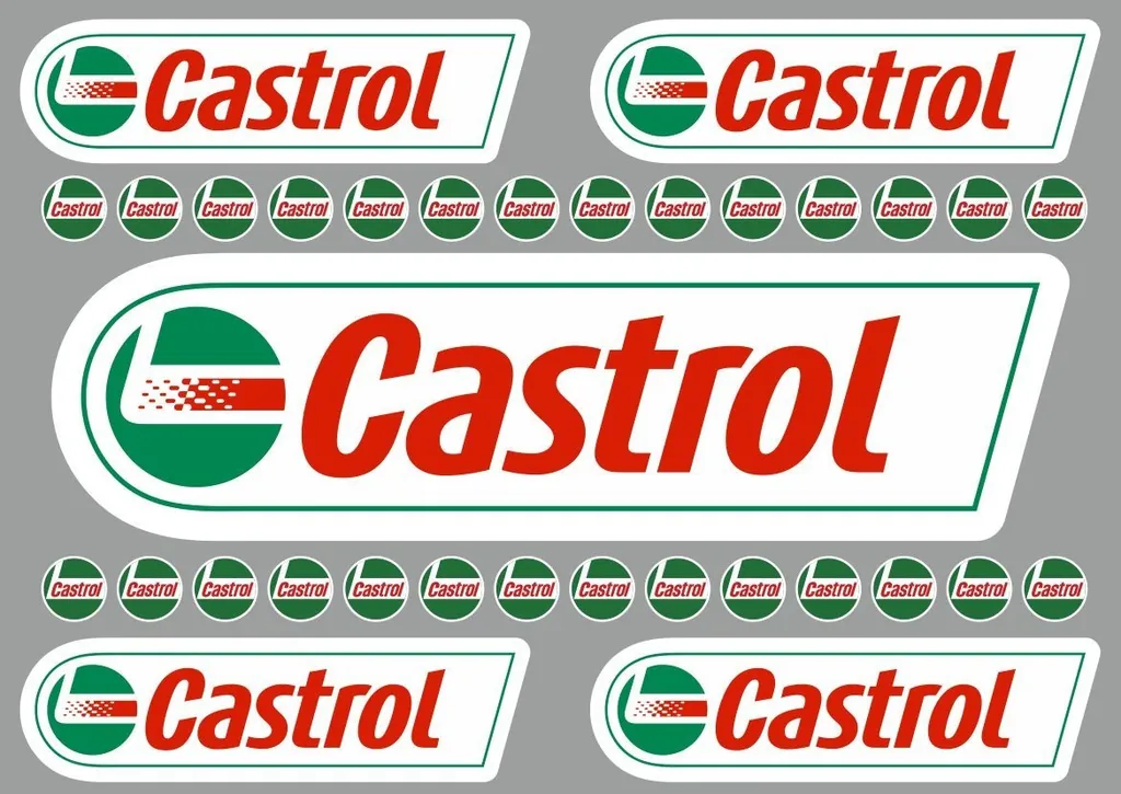 CASTROL Decal Set Quality Sticker Vinyl Graphic Logo Adhesive Kit 13 Pcs