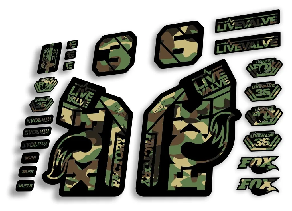 FOX 36 2022 Live Valve Forks Suspension Decal Sticker MTB Set Camo 24Pcs