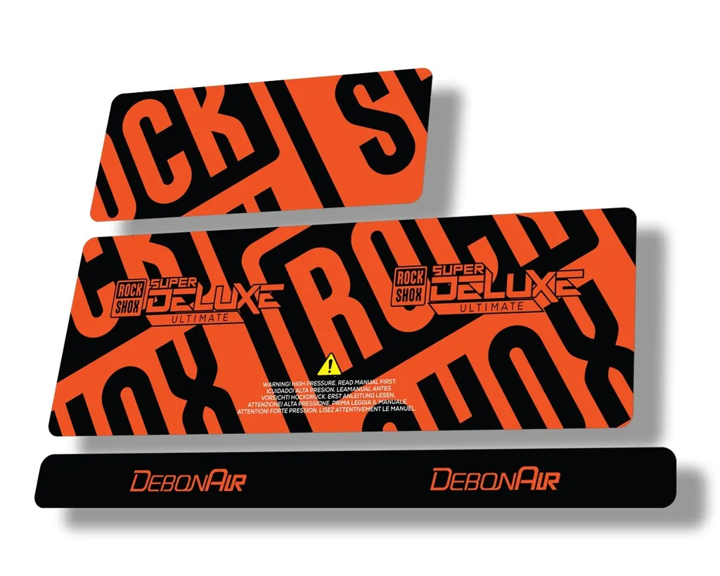Rock Shox 2020 Super Deluxe Ultimate Rear Shock Decal Sticker Adhesive Orange