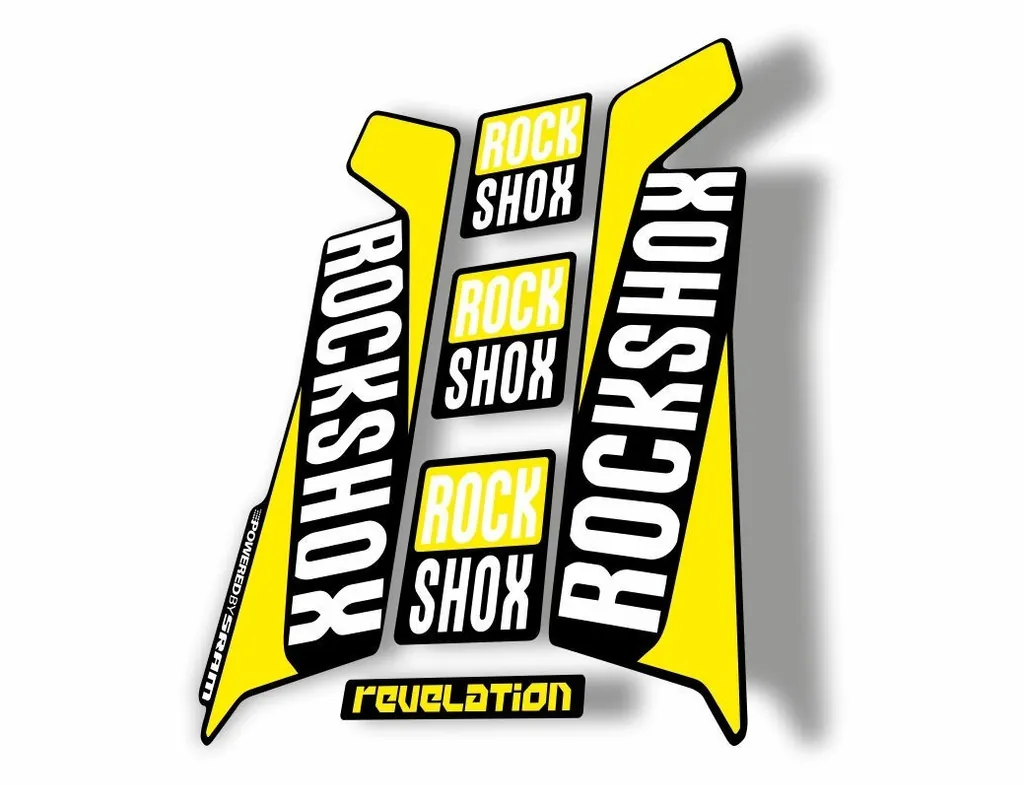 Rock Shox REVELATION 2016 Mountain Bike Cycling Decal Kit Sticker Adhesiv Yellow