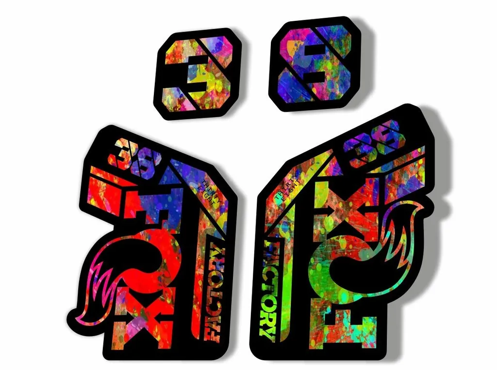 FOX 38 2021 Factory Forks Suspension Decals Sticker Set Adhesive Oil Slick