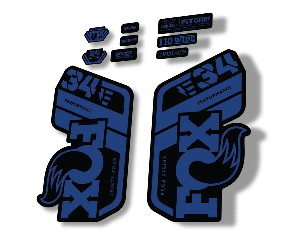 FOX 34 Performance E Bike 2021 Factory Fork Decals Suspension Sticker Dark Blue
