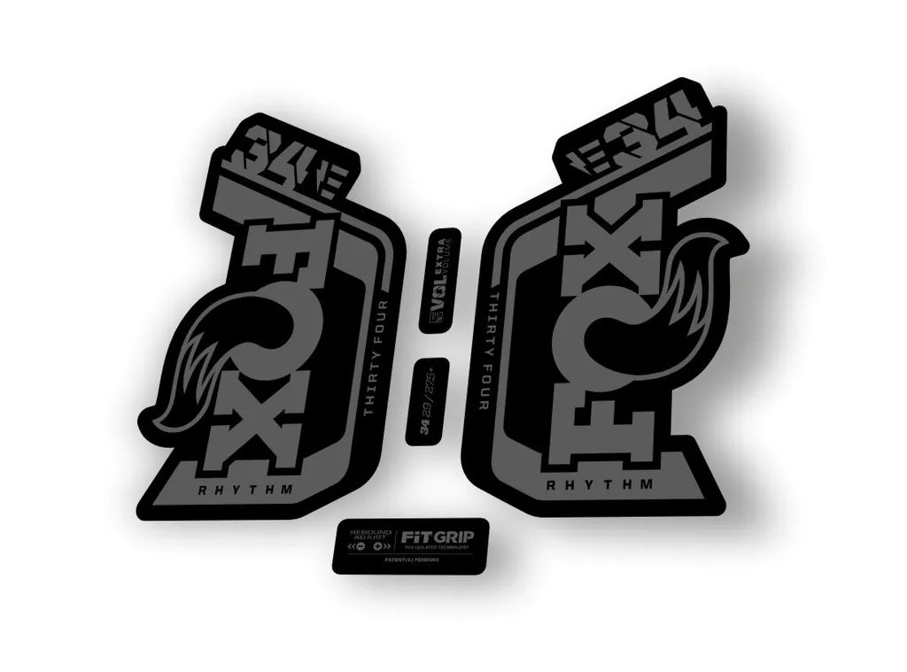 Fox 34 Rhythm E Bike 2024 Fork Suspension Factory Decal Sticker Adhesive Gray