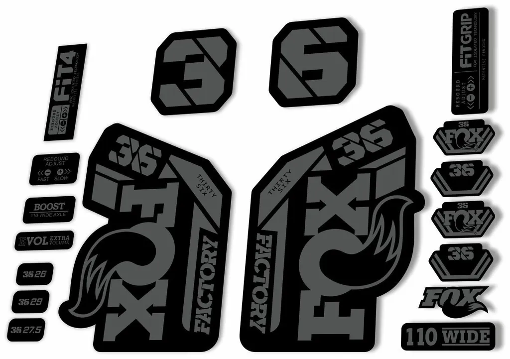 FOX 36 Fork Decal Sticker Set 2021 Factory MTB Suspension Graphics – Gray
