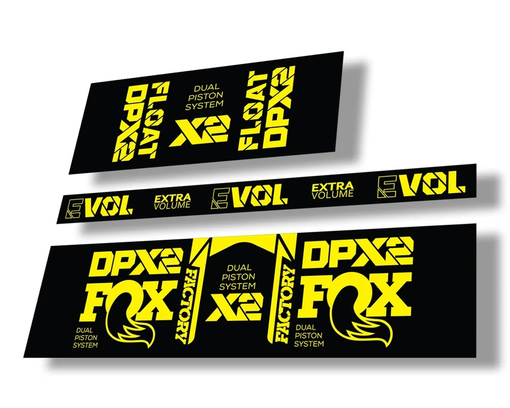 FOX Float DPX2 2021 Factory Rear Shock Suspension Sticker Decal Kit Yellow