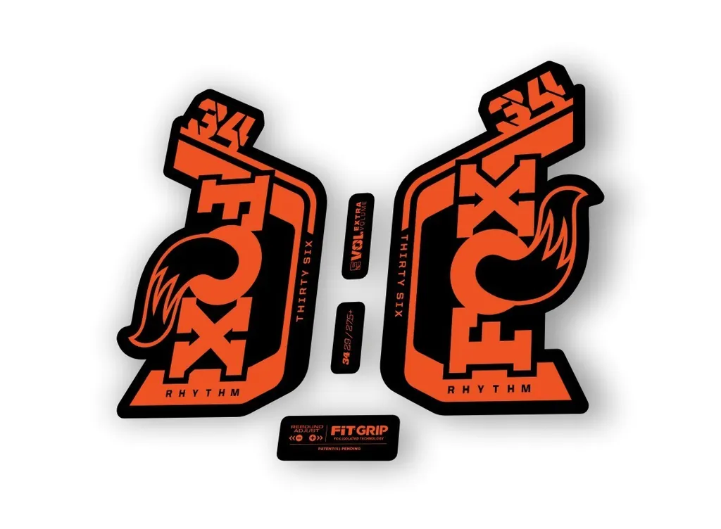 Fox 34 Rhythm 2024 Fork Suspension Factory Decal Sticker Adhesive Orange