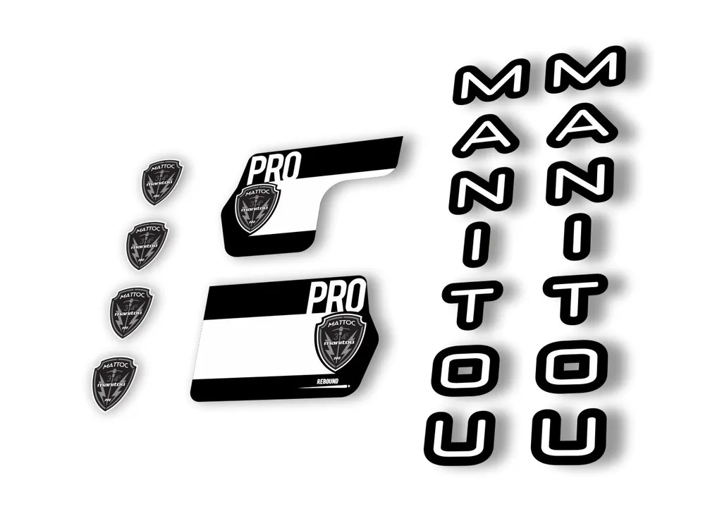Manitou Mattoc Pro 2020 Fork Suspension Decal Kit Sticker Set White